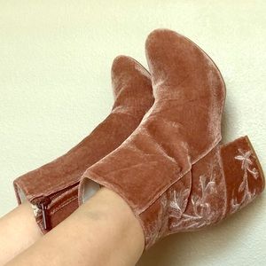 Kenneth Cole velvet bootie